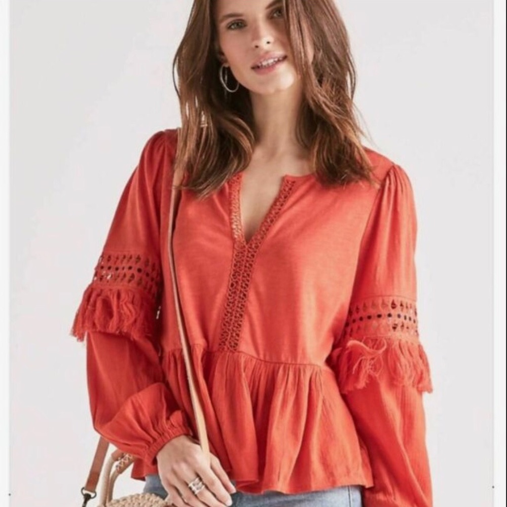 💎2 FOR $30 Lucky Brand Long Sleeve Boho Top